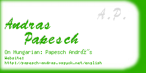 andras papesch business card